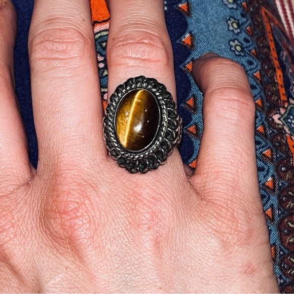 STERLING TIGER EYE RING - Picture 9 of 9